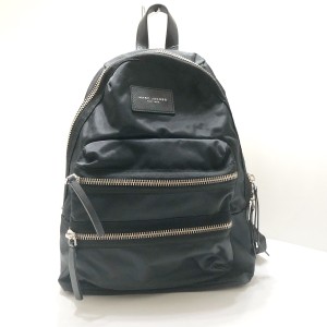 マークジェイコブス MARC JACOBS リュックサック レディース バイカーバックパック M0008296 黒 ナイロン×レザー【中古】20240508