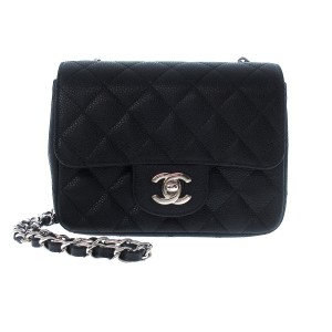 シャネル CHANEL ショルダーバッグ レディース 美品 ミニマトラッセ A35200 黒 チェーンショルダー/シルバー金具【中古】20240512