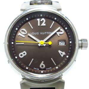 ヴィトン LOUIS VUITTON 腕時計 タンブール Q1211 レディース ダークブラウン【中古】20240421