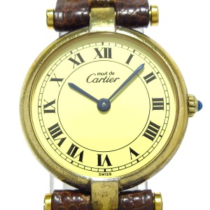 カルティエ Cartier 腕時計 マストヴァンドーム レディース 925/リザードベルト アイボリー【中古】20240422