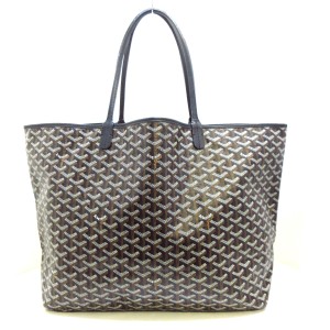 ゴヤール GOYARD トートバッグ レディース サンルイGM 黒 コーティングキャンバス×レザー【中古】20240423