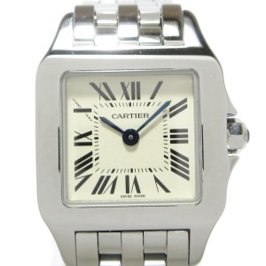 カルティエ Cartier 腕時計 美品 サントスドゥモワゼルSM W25064Z5 レディース アイボリー【中古】20240425