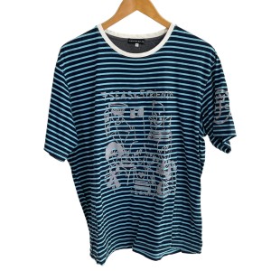 カステルバジャック Castelbajac 半袖Tシャツ サイズ50 メンズ 美品 - ダークネイビー×ライトブルー×ダークグレー【中古】20240509