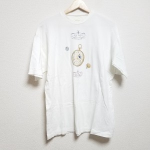 カールヘルム KarlHelmut 半袖Tシャツ メンズ - 白×ブラウン×マルチ クルーネック【中古】20240528