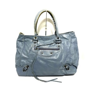 バレンシアガ BALENCIAGA トートバッグ レディース ザ・サンデー 228755 ライトブルー レザー【中古】20240514