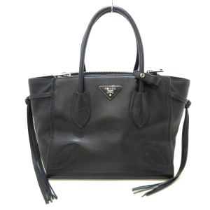 プラダ PRADA トートバッグ レディース トライアングルロゴ B2925R 黒 シティスポーツ(レザー)【中古】20240428