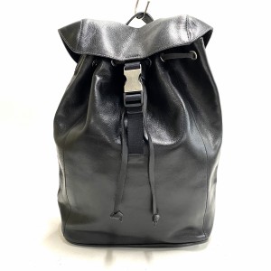 プラダ PRADA リュックサック レディース - 黒 レザー【中古】20240429