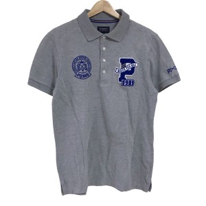 パーリーゲイツ PEARLY GATES 半袖ポロシャツ サイズ5 XL メンズ - グレー×ネイビー 綿【中古】20240517