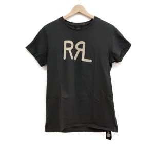 ダブルアールエル ラルフローレン RRL RALPH LAUREN 半袖Tシャツ サイズM レディース 美品 - ダークグリーン×ベージュ【中古】20240509