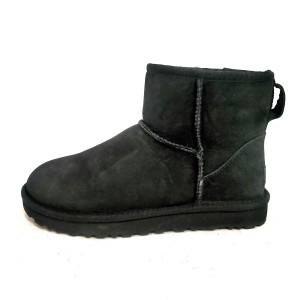 アグ UGG ショートブーツ 24 レディース クラシックミニ2 1016222 黒 ムートン【中古】20240525