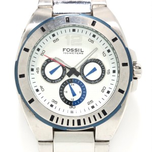 フォッシル FOSSIL 腕時計 - BQ-9296 メンズ トリプルカレンダー/回転ベゼル 白【中古】20240504