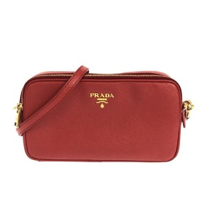 プラダ PRADA ショルダーバッグ レディース - レッド ミニバッグ/ストラップ着脱可 レザー【中古】20240522