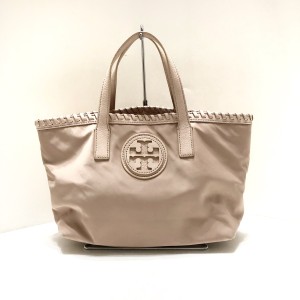 トリーバーチ TORY BURCH トートバッグ レディース - ベージュ ナイロン×レザー【中古】20240502