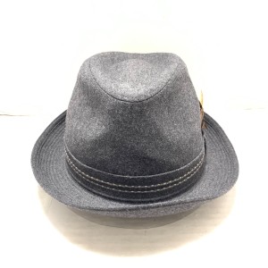 ボルサリーノ Borsalino ハット レディース - ダークグレー×ライトグレー ウール×ポリエステル【中古】20240509