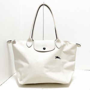 ロンシャン LONGCHAMP ショルダーバッグ レディース ル・プリアージュネオ グレーベージュ 折りたたみ ナイロン×レザー【中古】20240607