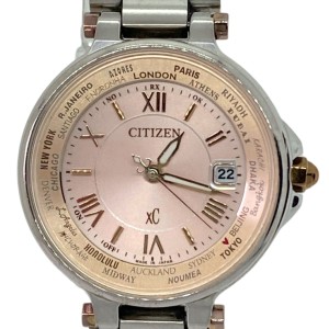 シチズン CITIZEN 腕時計 XC(クロスシー) H240-T018238 レディース エコドライブ/電波 ピンク【中古】20240514