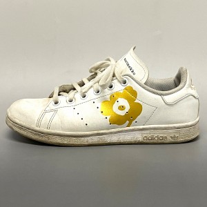 マリメッコ marimekko スニーカー レディース Stan Smith J 白×ゴールド フラワー(花)/adidasコラボ 合皮【中古】20240511