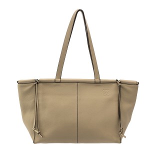 ロエベ LOEWE トートバッグ レディース クッショントート ベージュ ソフトグレインカーフスキン【中古】20240523