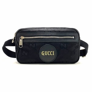 グッチ GUCCI ウエストポーチ レディース Gucci Off The Grid ベルトバッグ 631341 黒 ジャガード×レザー【中古】20240429