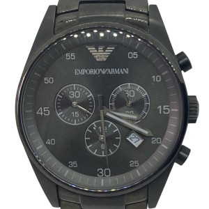 アルマーニ EMPORIOARMANI 腕時計 - AR-5964 メンズ クロノグラフ ダークグレー【中古】20240504