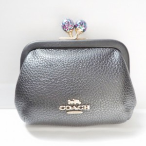 コーチ COACH コインケース レディース 美品 - C2132 黒 レザー【中古】20240521