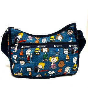 レスポートサック LESPORTSAC ショルダーバッグ レディース 美品 - ブルー×ネイビー×マルチ PEANUTS レスポナイロン【中古】20240512