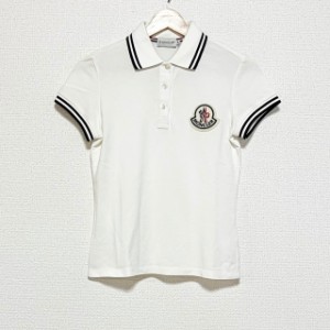 モンクレール MONCLER 半袖ポロシャツ サイズXS レディース 美品 - 白×ダークネイビー×マルチ【中古】20240523