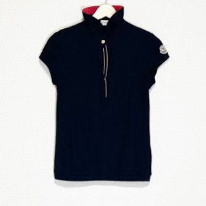 モンクレール MONCLER 半袖ポロシャツ サイズXS レディース 美品 - ダークネイビー×レッド【中古】20240523