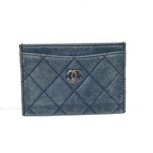 シャネル CHANEL カードケース レディース マトラッセ ダークグリーン ラムスキン【中古】20240509