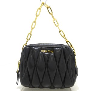 ミュウミュウ miumiu ハンドバッグ レディース バイカー 黒 ファスナートップ破損 レザー【中古】20240515