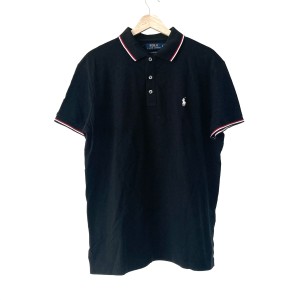 ポロラルフローレン POLObyRalphLauren 半袖ポロシャツ サイズL メンズ - 黒×レッド×白【中古】20240517