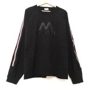 モンクレール MONCLER トレーナー サイズXL メンズ - 黒×レッド×白 長袖【中古】20240528