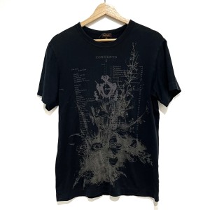 ポール スミス コレクション 半袖Tシャツ サイズM メンズ - 黒×ダークグレー クルーネック/フラワー(花)【中古】20240521