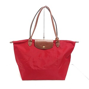 ロンシャン LONGCHAMP ショルダーバッグ レディース ル・プリアージュオリジナル レッド×ダークブラウン 折りたたみ【中古】20240523