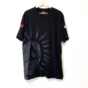 モンクレール MONCLER 半袖Tシャツ サイズL メンズ - 黒 スパイダーマン モチーフ【中古】20240522