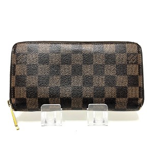 ルイヴィトン LOUIS VUITTON 長財布 ダミエ レディース ジッピーウォレット N60015 エベヌ ダミエ・キャンバス【中古】20240514