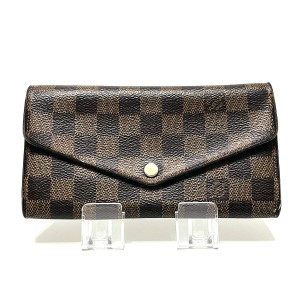 ルイヴィトン LOUIS VUITTON 長財布 ダミエ レディース ポルトフォイユサラ N63209 エベヌ ダミエ・キャンバス【中古】20240519