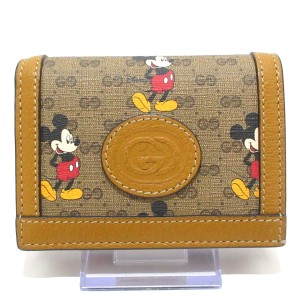 グッチ GUCCI 2つ折り財布 レディース 美品 - 602534 ブラウン×マルチ ディズニーコラボ/ミッキーマウス【中古】20240427