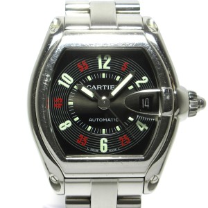 カルティエ Cartier 腕時計 ロードスターLM W62002V3 メンズ SS 黒【中古】20240427