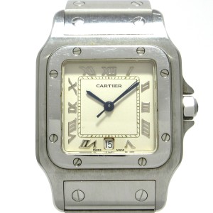 カルティエ Cartier 腕時計 サントスガルベLM W20025D6 メンズ SS アイボリー【中古】20240429