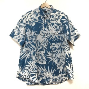 ラルフローレン RalphLauren 半袖シャツ サイズL メンズ - ブルー×アイボリー 麻/花柄/プルオーバー【中古】20240605