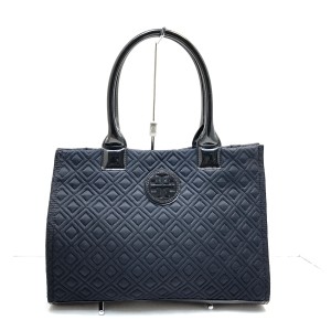 トリーバーチ TORY BURCH トートバッグ レディース - 黒 キルティング ナイロン×エナメル（レザー）【中古】20240519