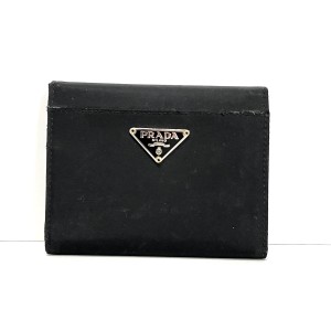 プラダ PRADA 3つ折り財布 レディース - 黒 ナイロン【中古】20240520