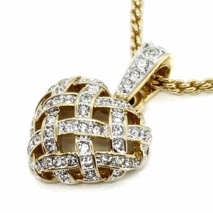 スワロフスキー SWAROVSKI ネックレス レディース 美品 - スワロフスキークリスタル×金属素材 ゴールド×クリア ハート【中古】20240518