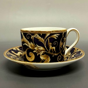 ウェッジウッド WEDG WOOD カップ&ソーサー レディース 新品同様 CORNUCOPIA ダークネイビー×ベージュ×マルチ 陶器【中古】20240604