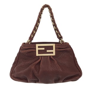 フェンディ FENDI トートバッグ レディース ミア 8BR615 ボルドー チェーンショルダー レザー【中古】20240607