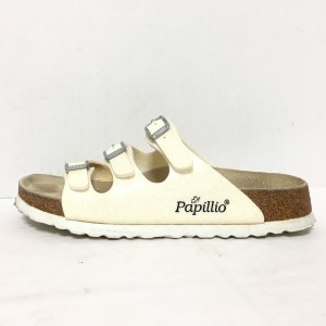 ビルケンシュトック BIRKEN STOCK サンダル 36 レディース - アイボリー Papillio/ラメ エナメル（合皮）【中古】20240524