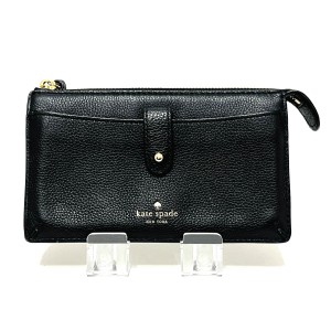 ケイトスペード Kate spade 財布 レディース 美品 - WLRU5003 黒 ショルダーウォレット レザー【中古】20240519