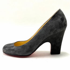 クリスチャンルブタン CHRISTIAN LOUBOUTIN パンプス 38 レディース - ダークグレー アウトソール張替済 スエード【中古】20240512