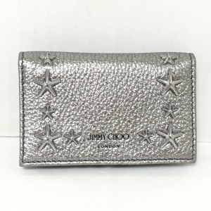 ジミーチュウ JIMMY CHOO 名刺入れ レディース 美品 - シルバー レザー【中古】20240511